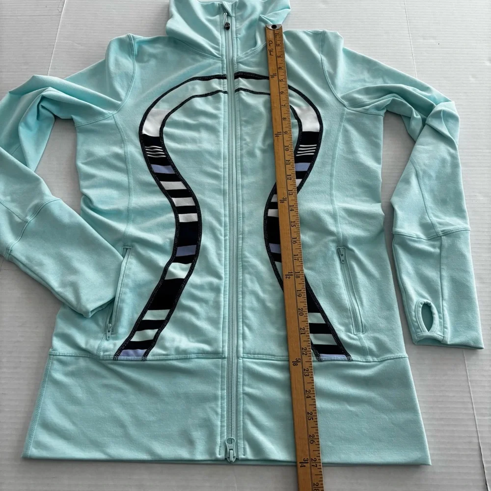 Lululemon Heathered‎ Aquamarine Discover Stripe In Stride Jacket Omega Women’s 8